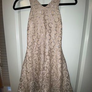Aqua blush silver formal dress